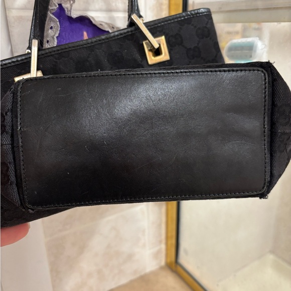 Genuine vintage Gucci Small Black on Black Logo tote. 002-1099 - Picture 3 of 9